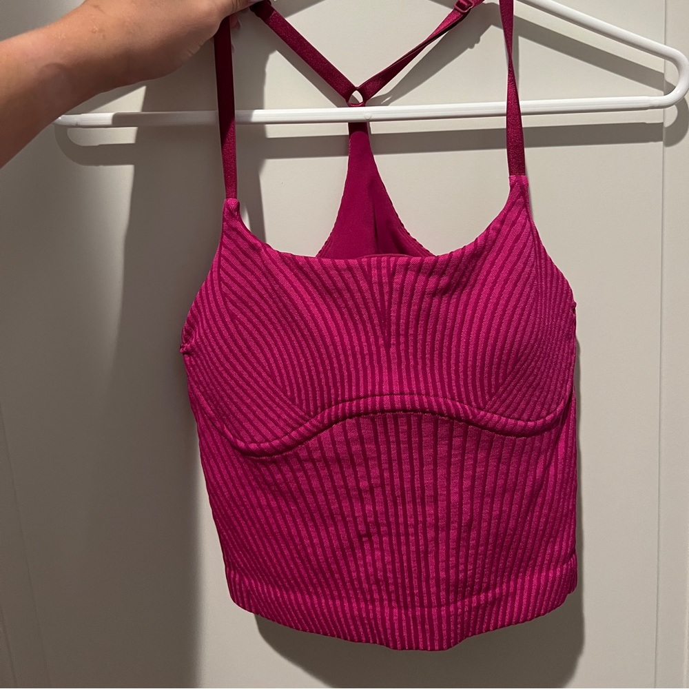 LULULEMON RIBBED TANK- size 4! Hot pink, worn twice